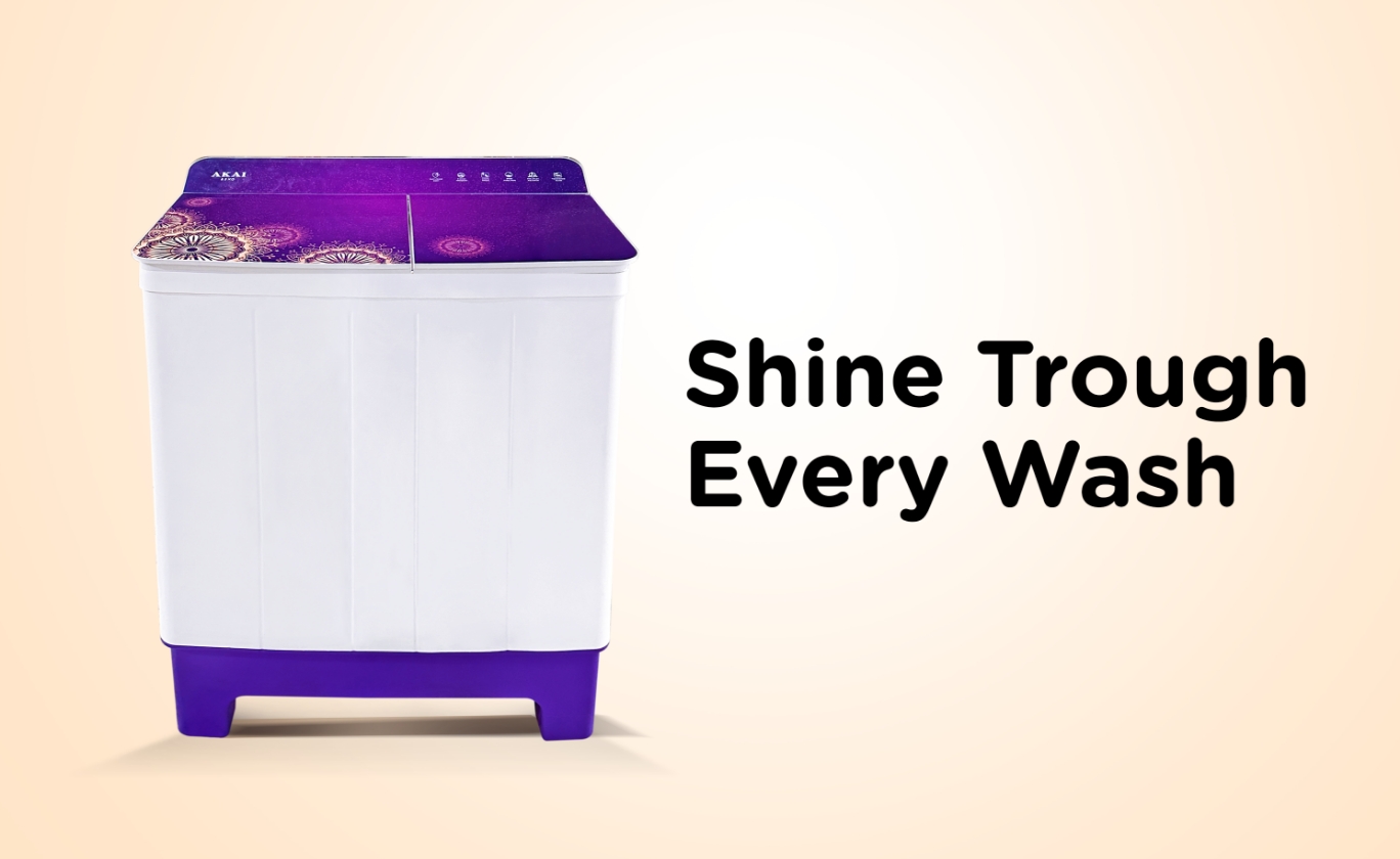 Akai 8.5 KG Semi Automatic Top Load Washing Machine (Violet)